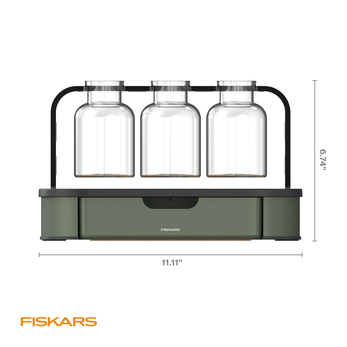 Fiskars Plant Propagation Station, Glass Test Tube Vases for Rooting Cuttings w/Metal Rack & Storage Drawer, Hydroponic System for Indoor Gardening Decor, Straight Sided Flutes for Easy Root Removal
