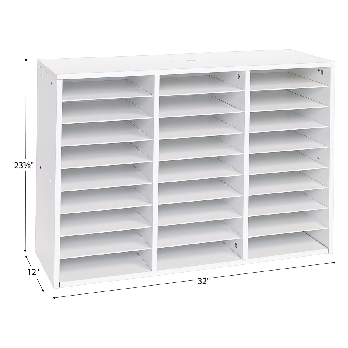 Really Good Stuff White 27-Slot Mail Center with Tan Trays