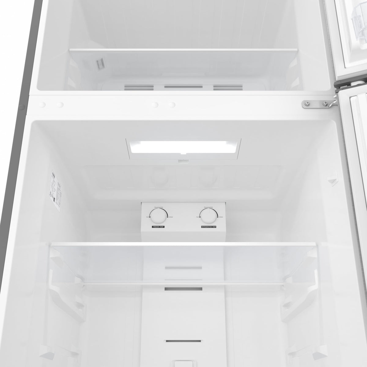 KoolMore 28 Inch 14 Cu Ft Top Freezer Refrigerator, Stainless Steel, Freestanding Full Size Fridge Freezer for Home Kitchen or Garage