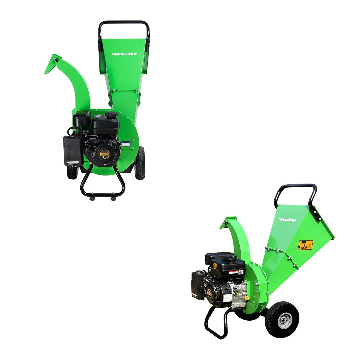 GARDENBEAUT Wood Chipper Shredder Mulcher Heavy Duty Gas Powered 3" Inch Max Wood Diameter Capacity