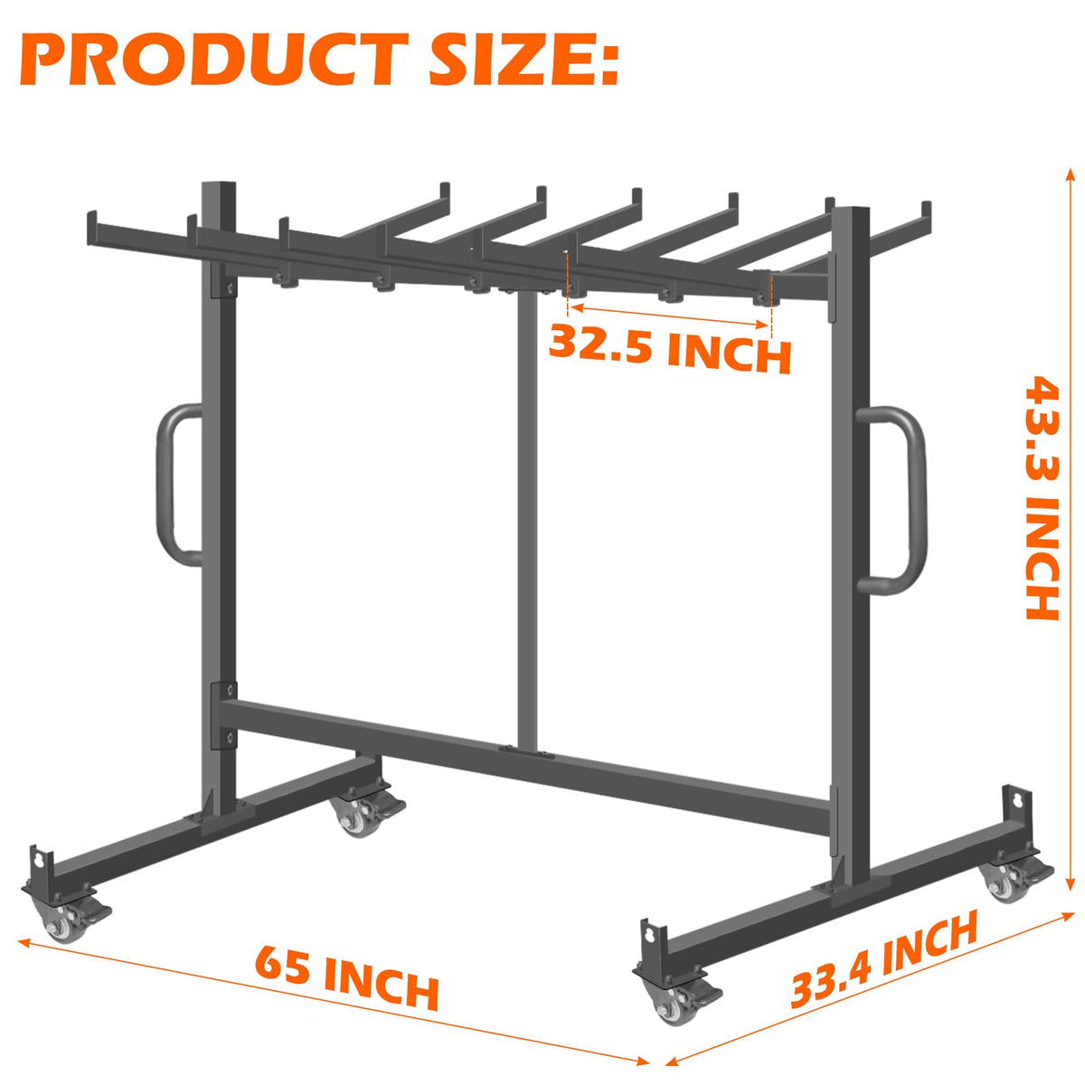 NULTRUMA Folding Chair Rack, Heavy-Duty Folding Chair Cart Storage for 42 Chairs or 12 Tables, 550 lbs Capacity, Heavy Metal Chair Holder Rack with Locking Universal Wheels, Dust Cover, Elastic Cords