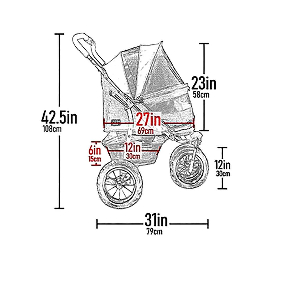 Pet Gear NO-Zip Double Pet Stroller, Zipperless Entry, for Single or Multiple Dogs/Cats, Plush Pad + Weather Cover Included, Large Gel-Filled Tires, Dark Raspberry