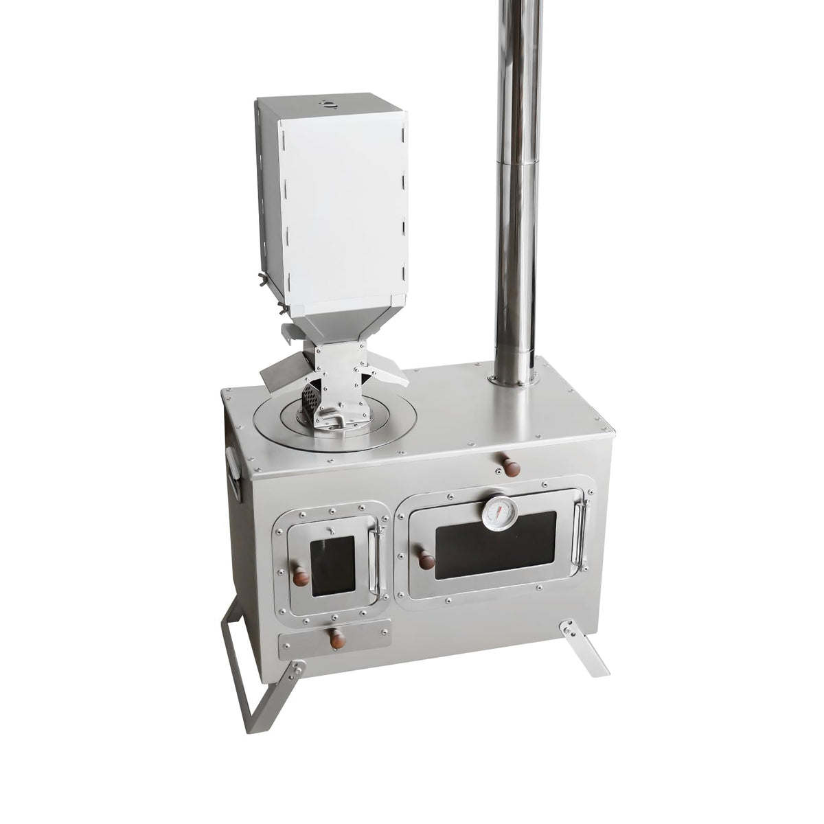 Large Outdoor Camping Stove with oven Portable Tent Stove With Pellet Stove Burner Chimney Pipe