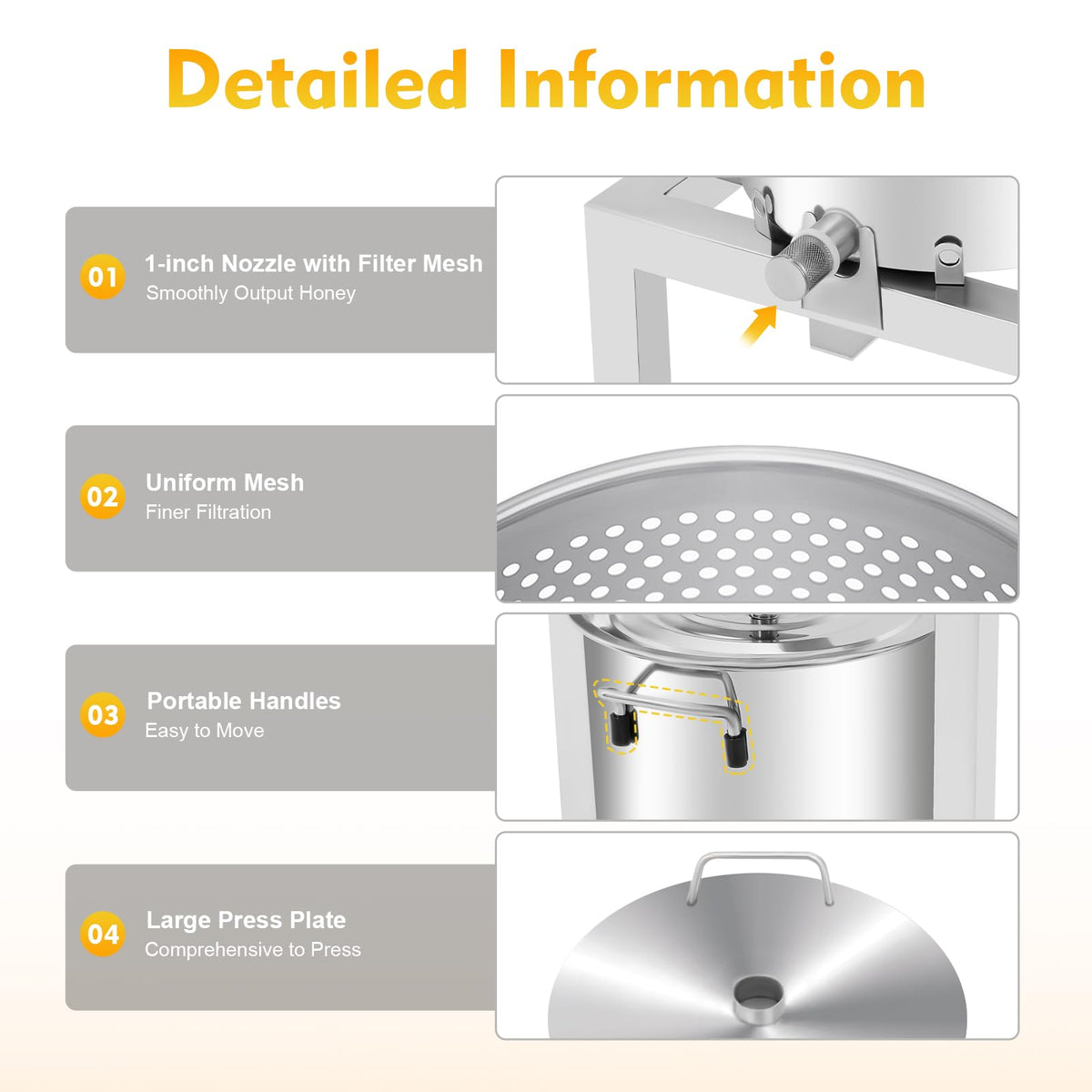 10L/2.6Gal Fruit Wine Press, DIY Large Manual Juice Press Maker Beeswax Extractor with T-Handle, Stainless Steel Cider, Grape, Apple Press Machine for Wine and Juice Making