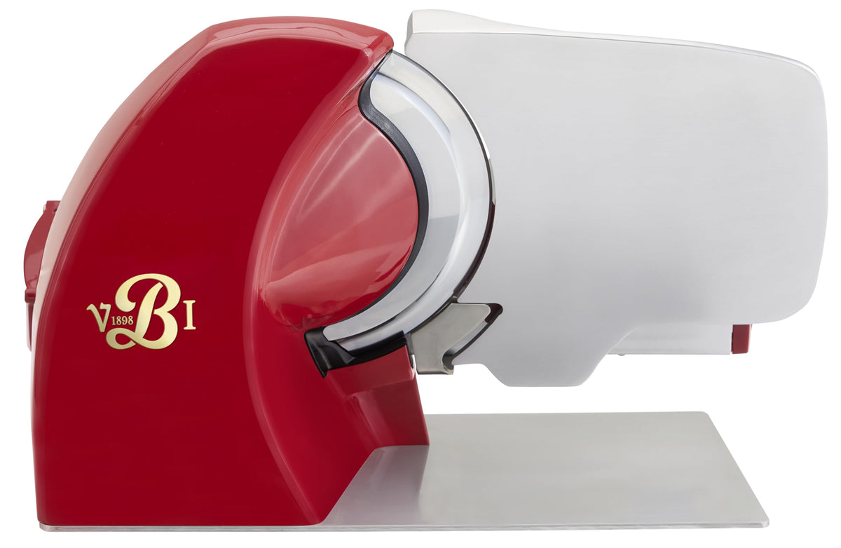 VBI Milano Home Line Plus 250 Electric Food & Meat Slicer in Red+ VBI Milano Home Line Cover+ Presenting Board Bundle