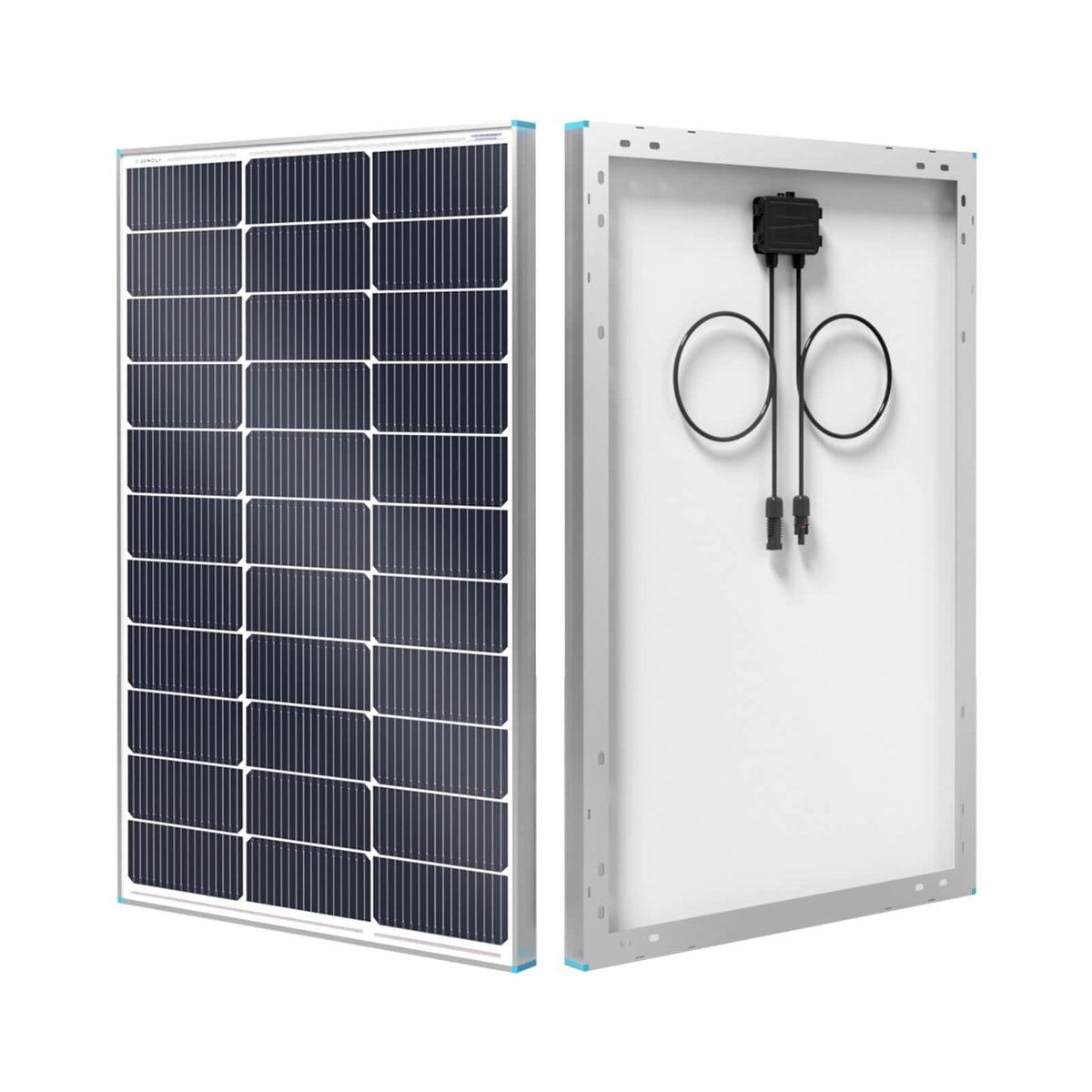 Renogy Solar Panel 100 Watt 12 Volt, High-Efficiency Monocrystalline PV Module Power Charger for RV Marine Rooftop Farm Battery and Other Off-Grid Applications, RNG-100D-SS, Single 100W