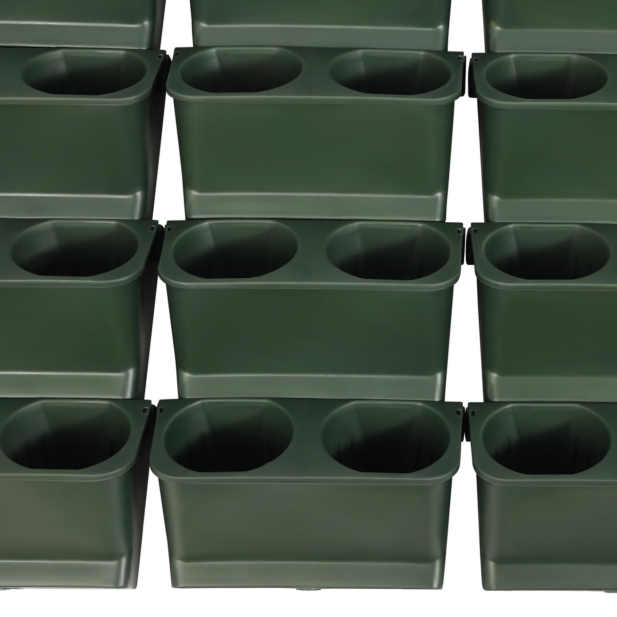 DYNAMI Wall Mounted Plant Holder with 30 Pots(60 Planting Holes), Green Vertical Wall Planters Self Watering Flower Pot Holders with Drainage Holes,for Indoor Outdoor Plants