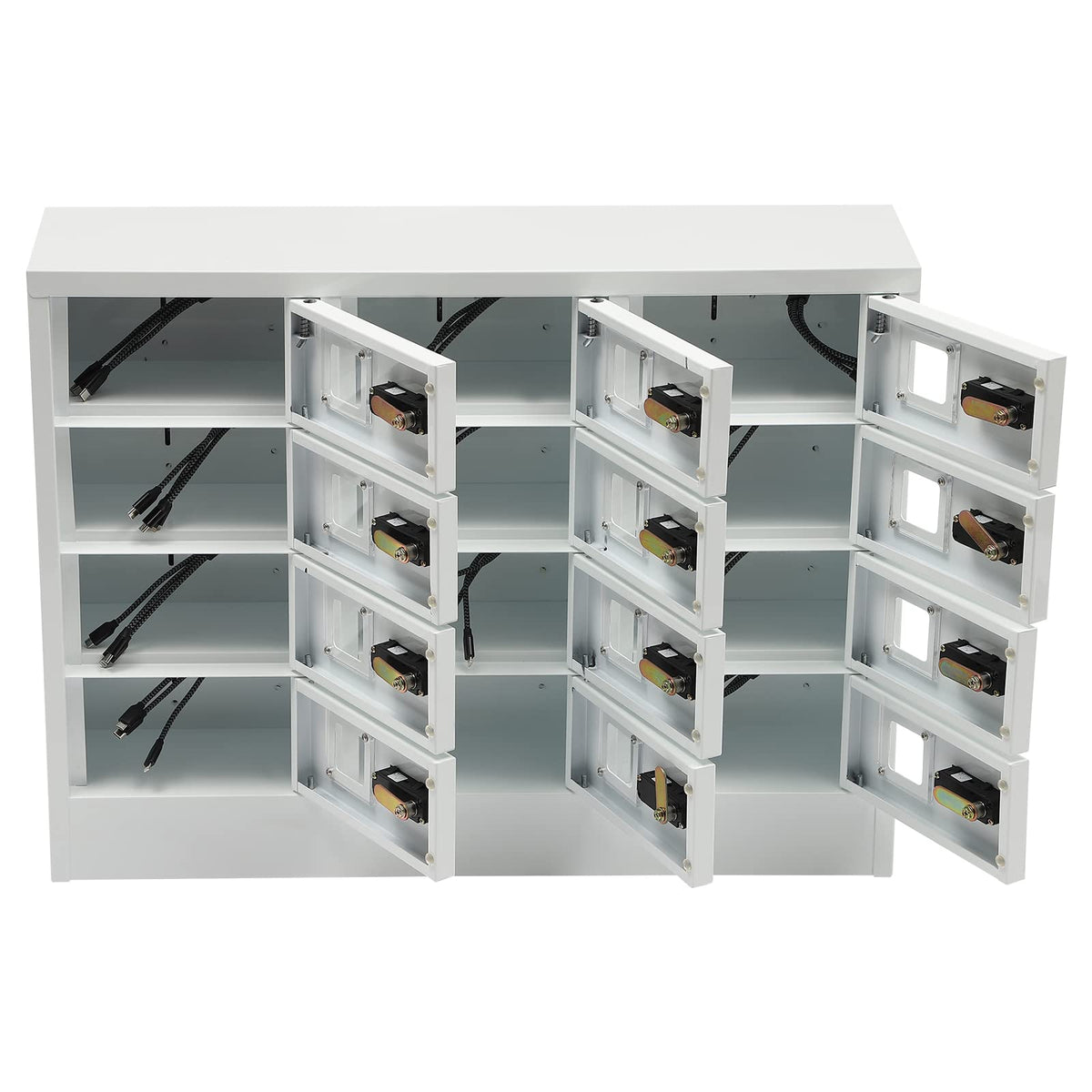 12-Slot Cell Phone Charging Cabinet with 3 in 1 Cable, QC3.0 Fast Charging & Combination Lock -Must-Have for Office & Classroom