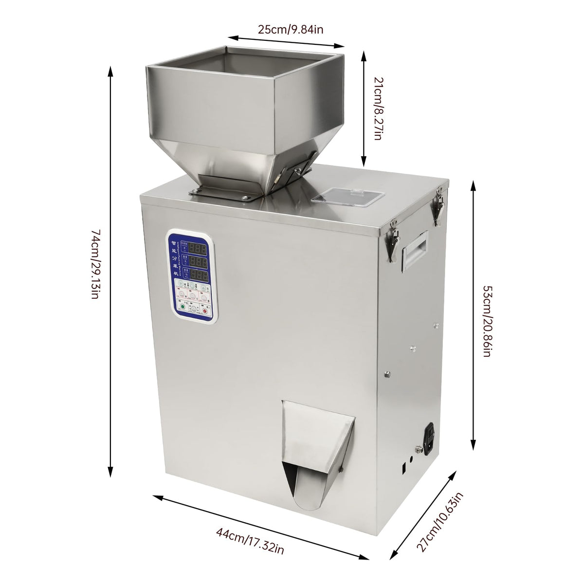 ONEUPING Automatic Particle Filling Machine 1-500g Adjustable Powder Weighing Filler Particle Dispenser, 180W Granule Filling Machine with 3 Speeds for Flour, Grain, Herb, Seed, Coffee Bean, Glitter