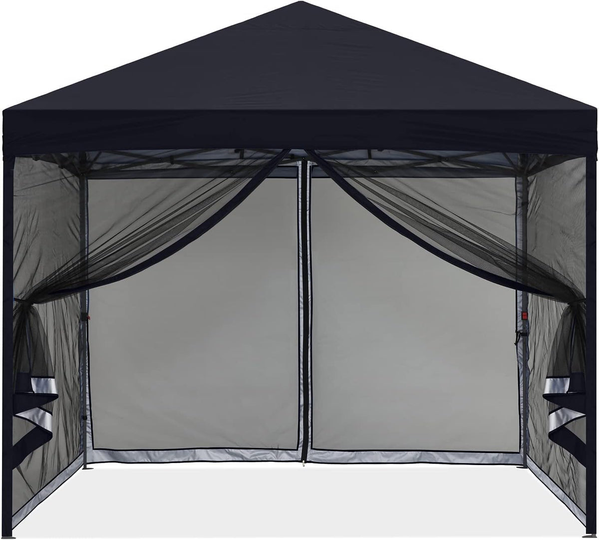 MASTERCANOPY Pop-Up Setup Outdoor Canopy with Netting Screen Walls, 10x10, Black