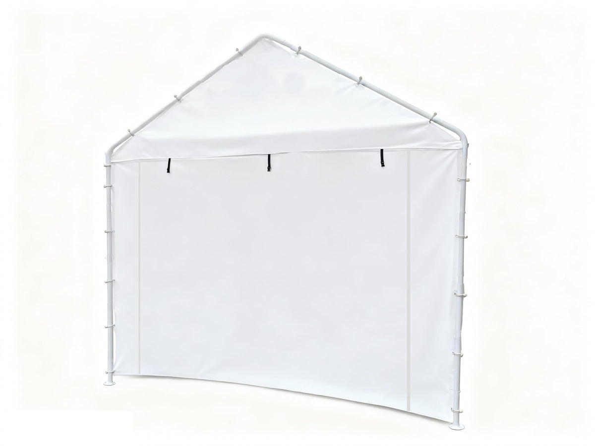 Rutile 10x20 Carport Replacement Sidewall, 180G PE Waterproof & UV Protected Sidewall Cover (White, Sidewall kit Panel Set of 4 w/o Mesh Windows)