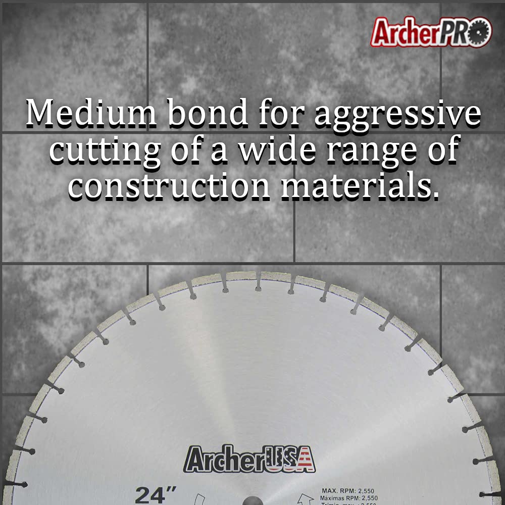 Archer Pro 20" in. General Purpose Diamond Saw Blades for Fast Cutting Concrete, Stone, Masonry, Pavers, Bricks, Blocks
