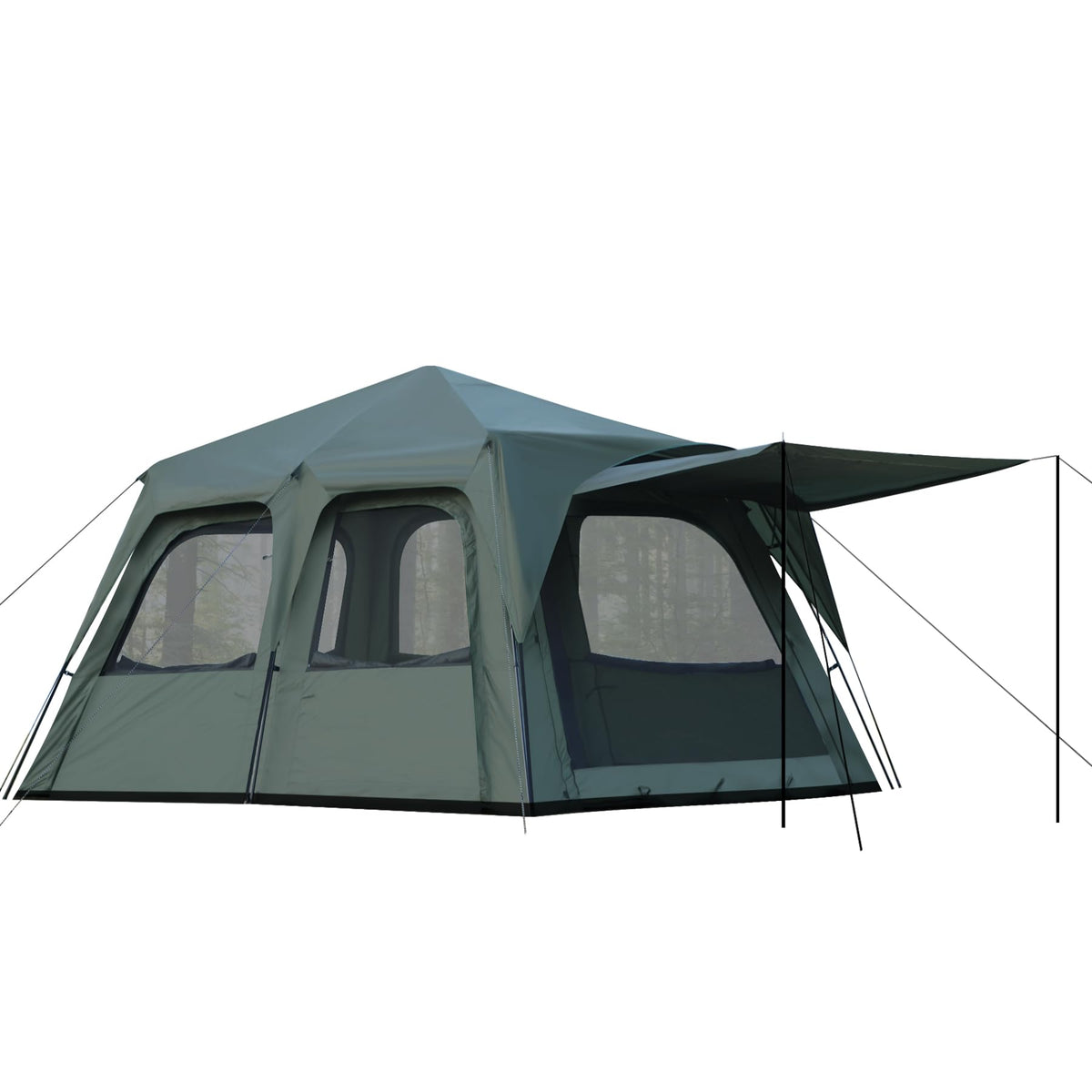 Castle Unicorn Instant 6-8 Person Camping Tent with Porch, Large Family Cabin Tent with 2 Rooms, Tall & Spacious 60s Easy Setup, Waterproof Glamping Tent, Big Tents for Outdoor Camping Hiking Backyard