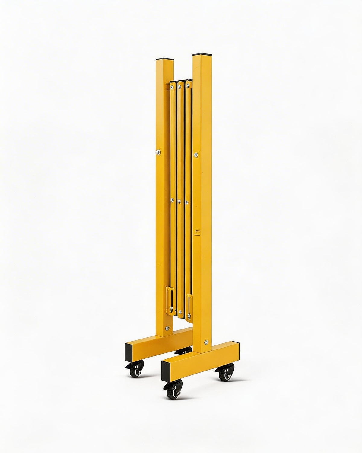 Expandable Barricade 8 ft, Industrial Metal Retractable Traffic Fence with Locking Casters, Portable Folding Security Gate for Construction, Crowd Control & Driveway
