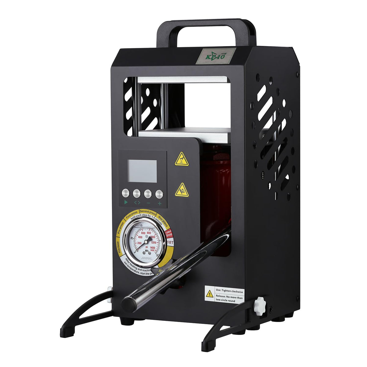 10 Tons Heat Press Machine with 5.5" X 5.5" Dual Heated Plates Manual Press with LCD Digital Display Screen & Precise Pressure Gauge 110V/220V