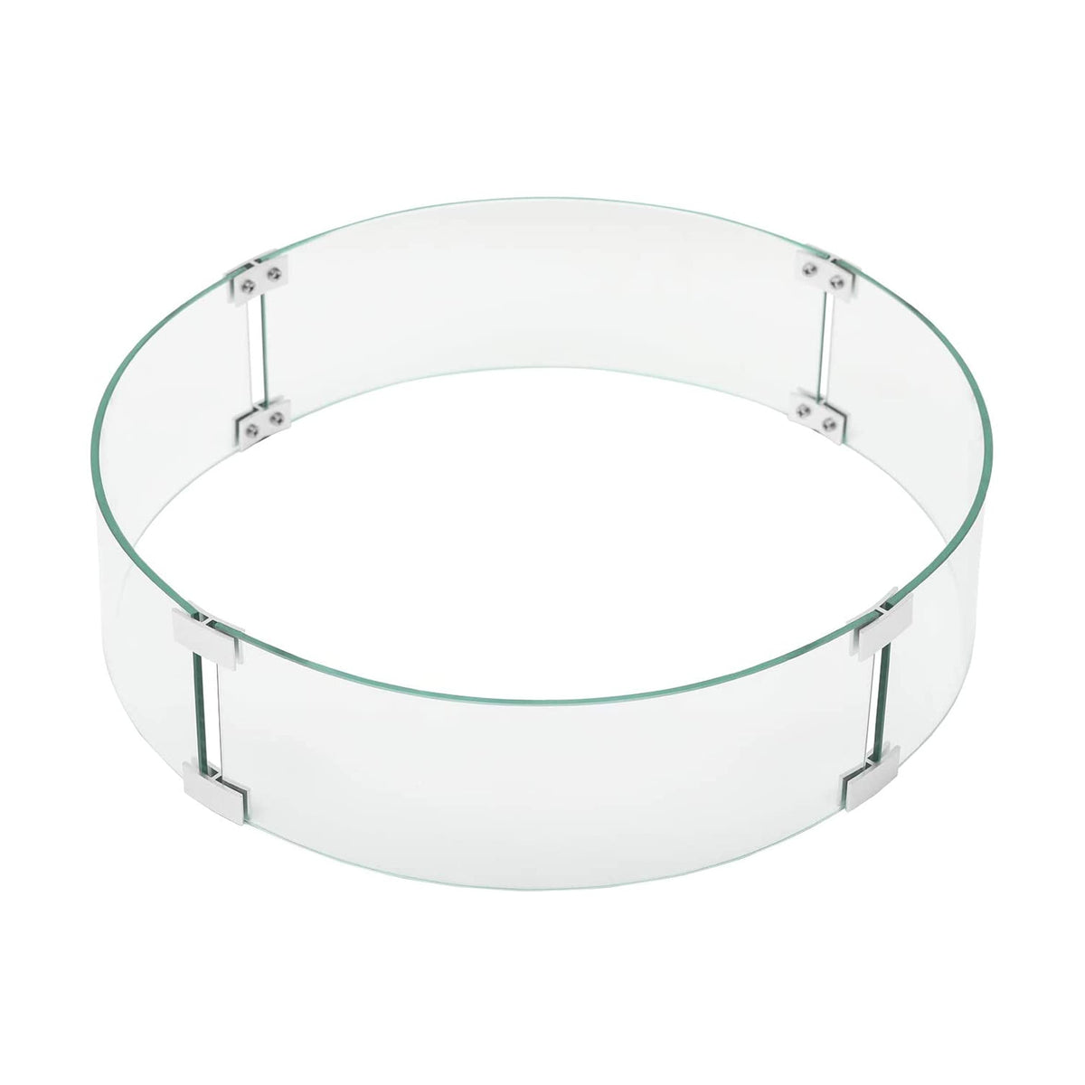 Oakland Living Round 25.7-in Tempered Glass Fire Table Wind Guard Flame Blocker