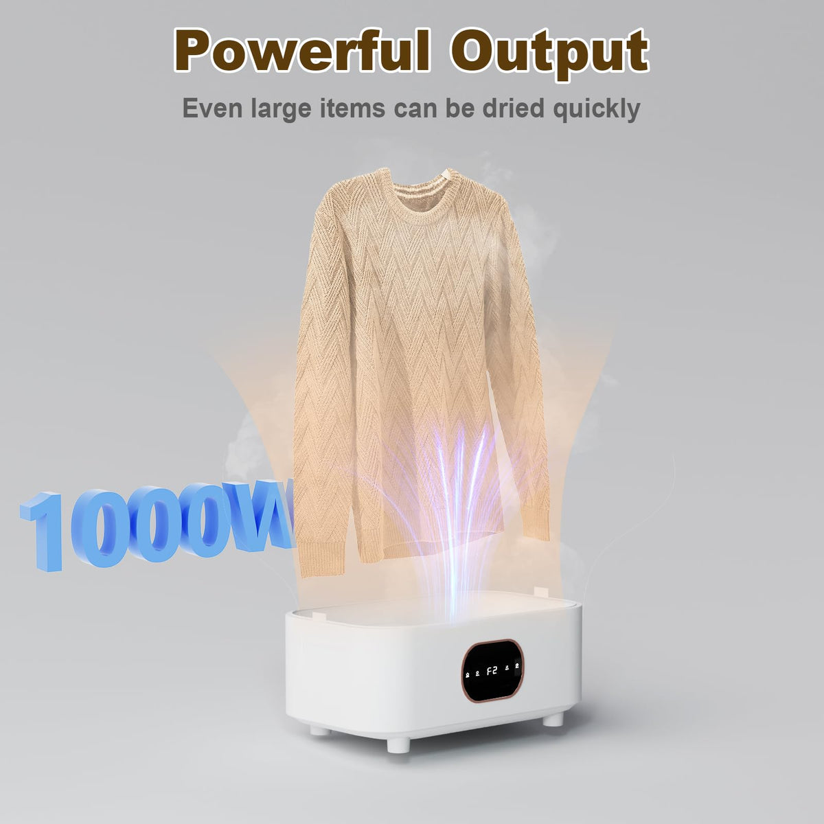 Portable Clothes Dryer, 1000W Foldable Automatic Drying Machine with Remote Control, Compact Laundry Dryer for Home, Apartment & Travel Use