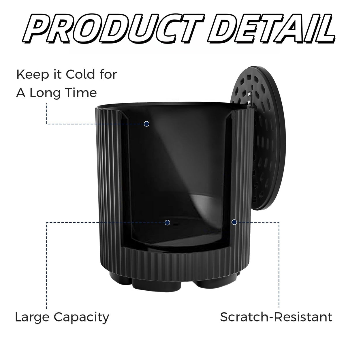 SEVOBAL 16.65in Outdoor Cooler Side Table - 2 in 1, Patio Table and Ice Chest Storage, Portable Ice Bucket Cooler, Outdoor Ice Chest Side for Parties Picnics Beach, Black