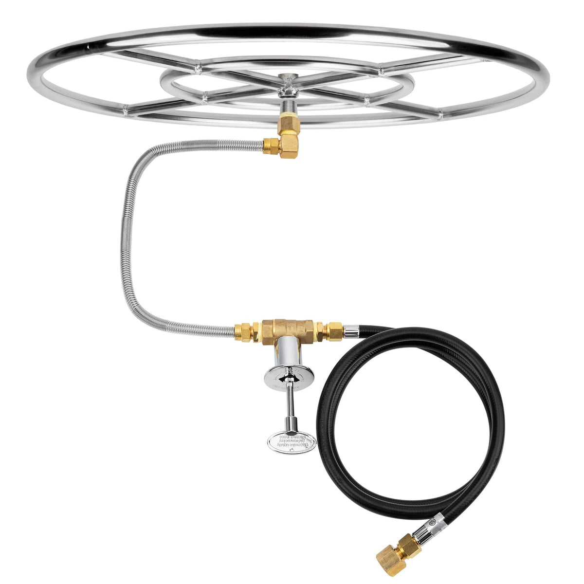 Stanbroil Natural Gas Fire Pit Stainless Steel Burner Ring Installation Kit, 24-inch