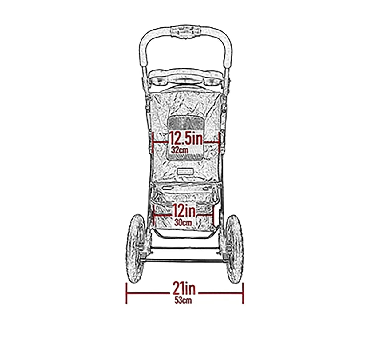 Pet Gear No-Zip AT3 Pet Stroller for Cats/Dogs, Zipperless Entry, Easy One-Hand Fold, Jogging Tires, Removable Liner, Cup Holder + Storage Basket, 1 Model, 2 Colors