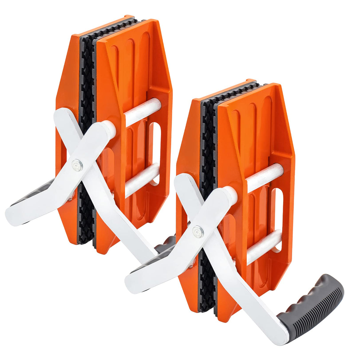 SDRTOP 2 PACK Double Handed Stone Carrying Clamps with Black Rubber-lined, Granite Panel Carriers Lifting Tools, 660lbs Transporting Heavy Duty Carry Clamp for Glass Quartz Slabs Marble