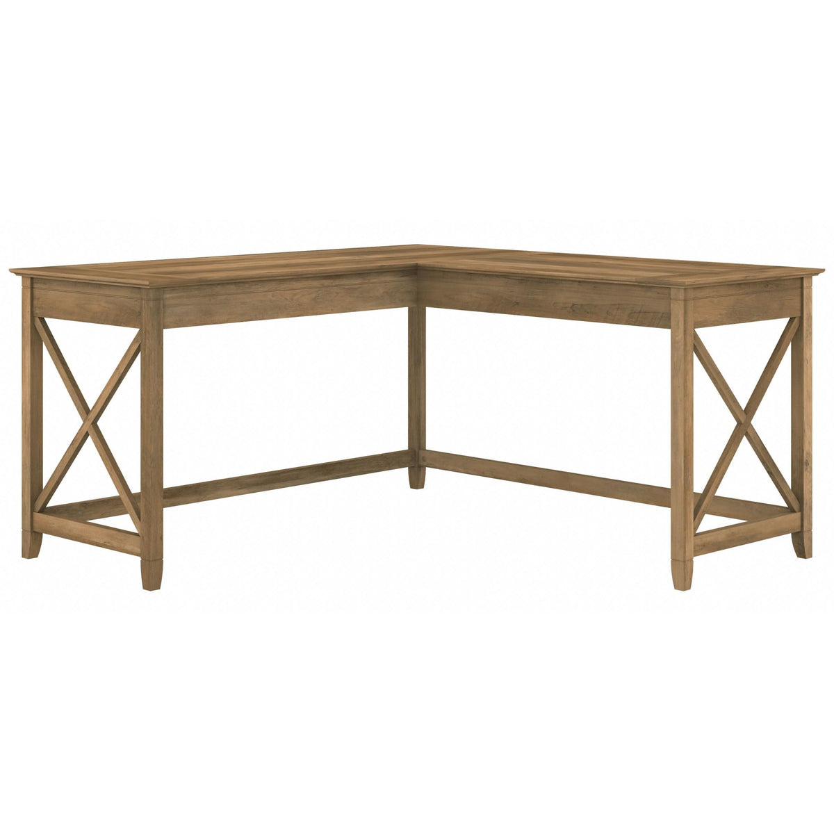 Bush Home Key West 60W Modern Farmhouse L Shaped Desk in Reclaimed Pine, 60-Inch Corner Computer Table for Home Office Workspace