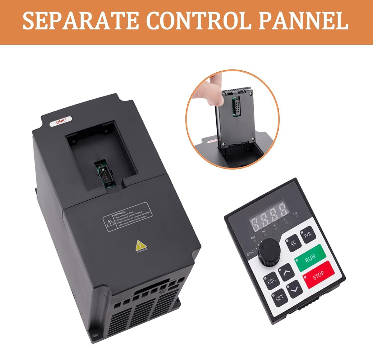 QNK 7.5KW 10HP 380V AC 17.5A VFD Converter Single to 3 Phase Inverter Variable Frequency Drive for CNC Spindle Motor Speed Controller