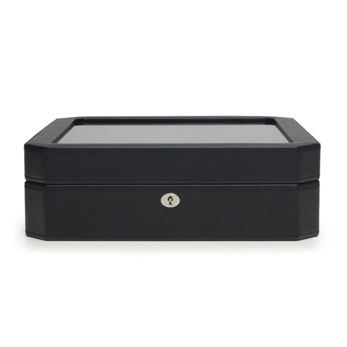 WOLF Windsor 15-Piece Watch Box, Black - Features 15 Watch Compartments & Vegan Leather Exterior