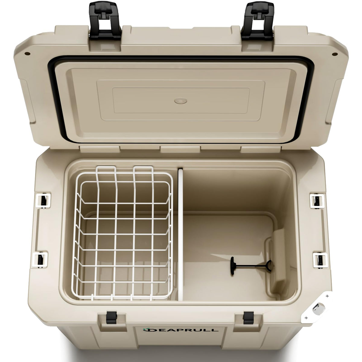 60 Quart Hard Cooler, Insulated Ice Chest Box Holds Ice for up to 6 Days, Portable Cooler with Nylon Rope Handles, Cup Holders, Double Latches for Camping Drink, Beach, Picnic, Fishing, Boat, Barbecue