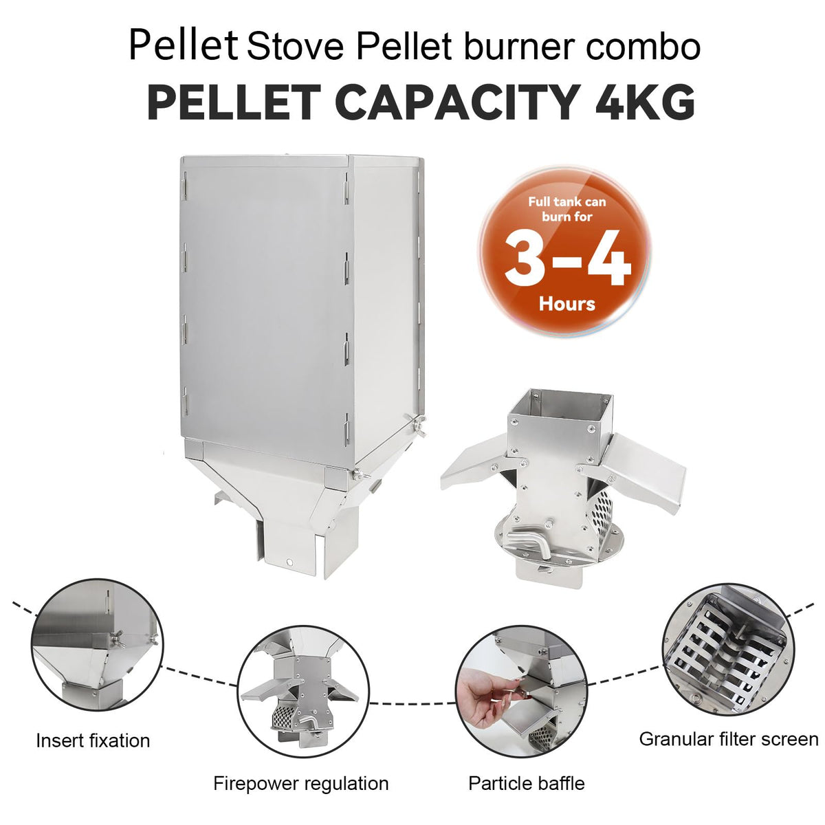 Large Outdoor Camping Stove with oven Portable Tent Stove With Pellet Stove Burner Chimney Pipe