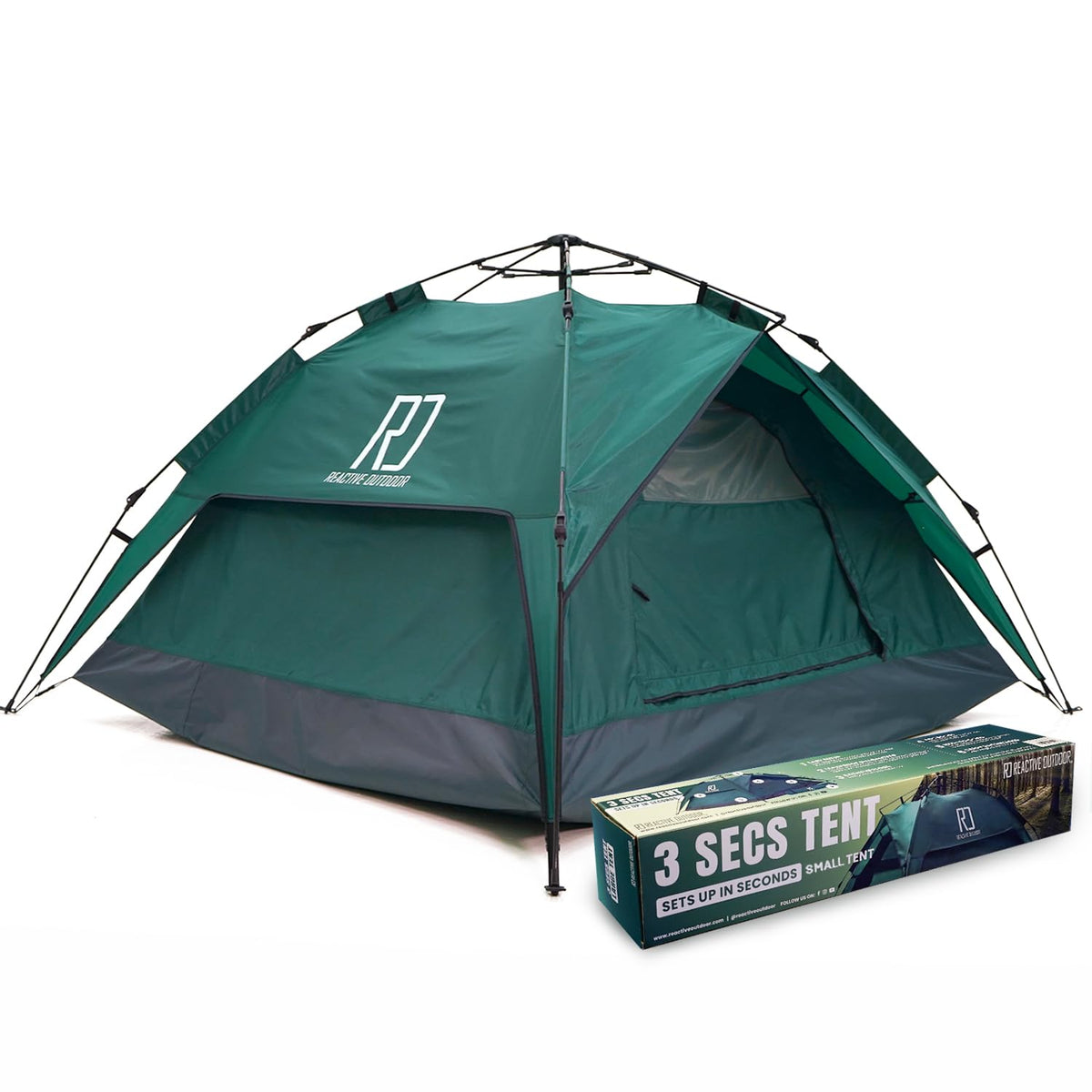 Reactive Outdoor Tent - 3 Second Tent - 3 Sec Instant Pop Up - Easy and Quick Setup Camping - 1 Person Setup Waterproof Double Layer Outdoor Camping (Small (1-2 Person))
