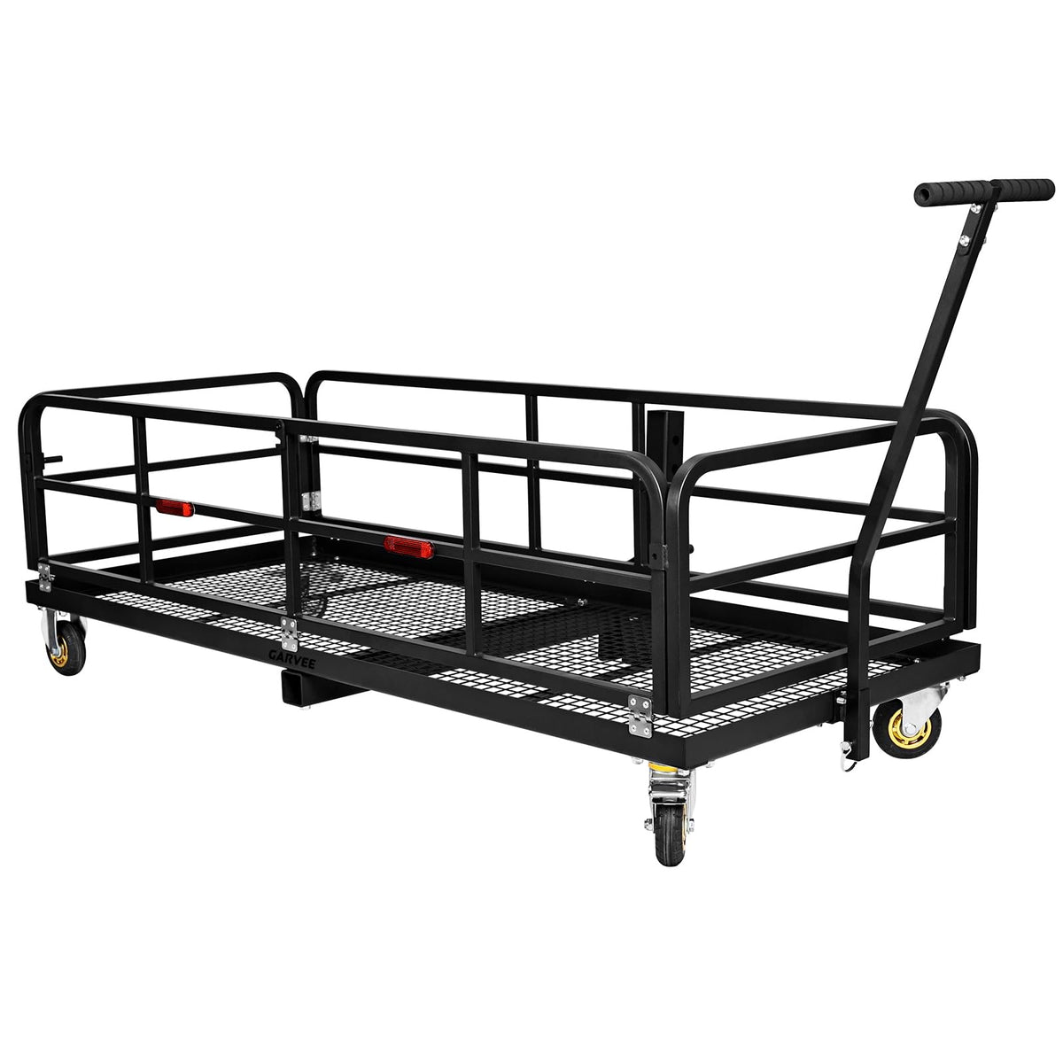 Garvee Foldable Hitch Mount Cargo Carrier with Wheels & Handle, 750 Lbs Heavy Duty Steel Hitch Racks for 2'' Receiver, Folding Luggage Racks for Trailers, RVs, SUVs, Rust-Resistant