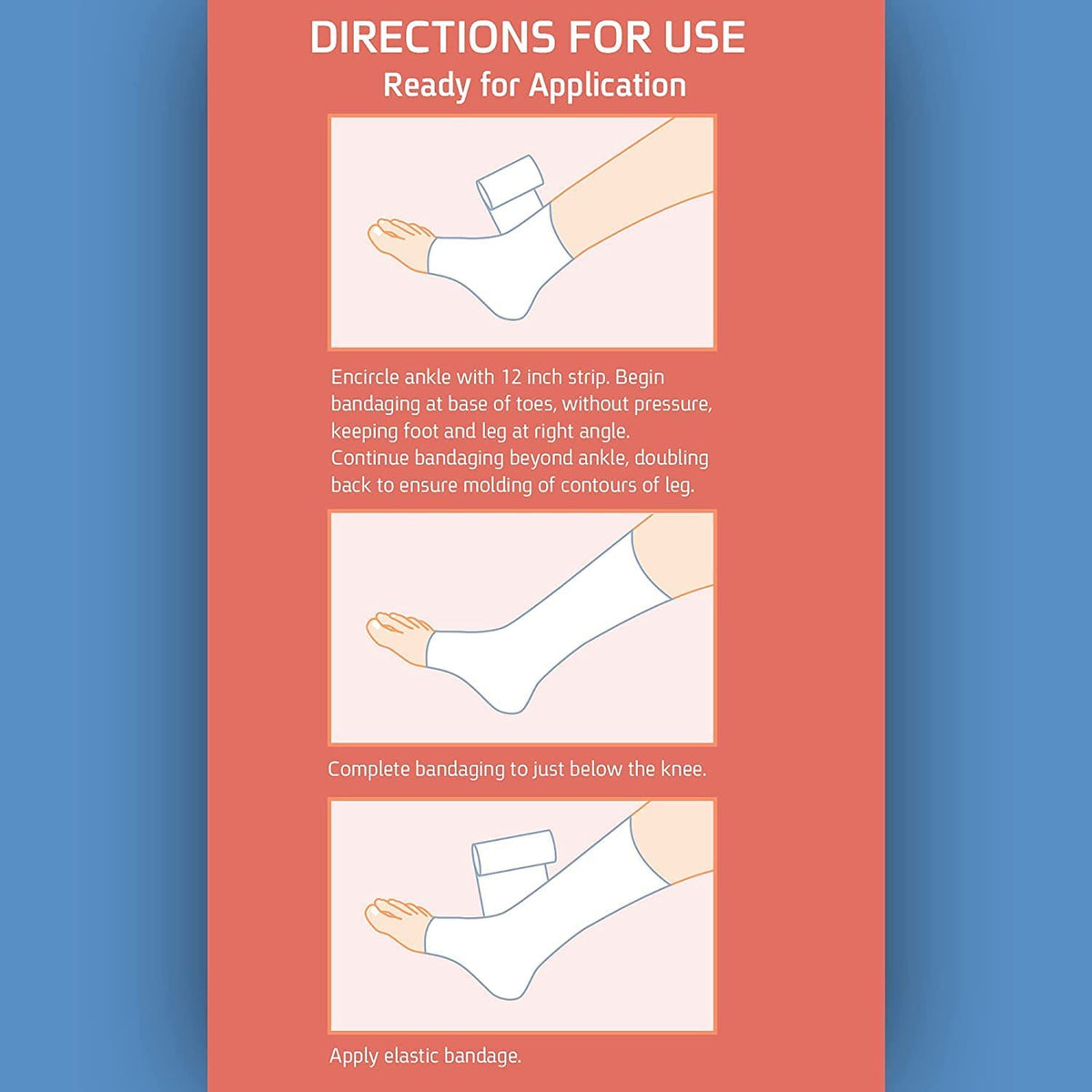 Sion Biotext Flexible Unna Boot Fabric Bandages with Zinc and Calamine, First Aid Kit Emergency Supplies, Ankle Brace Compression Bandage Wrap, Wound Care Supplies, 4 Inches X 30 Feet