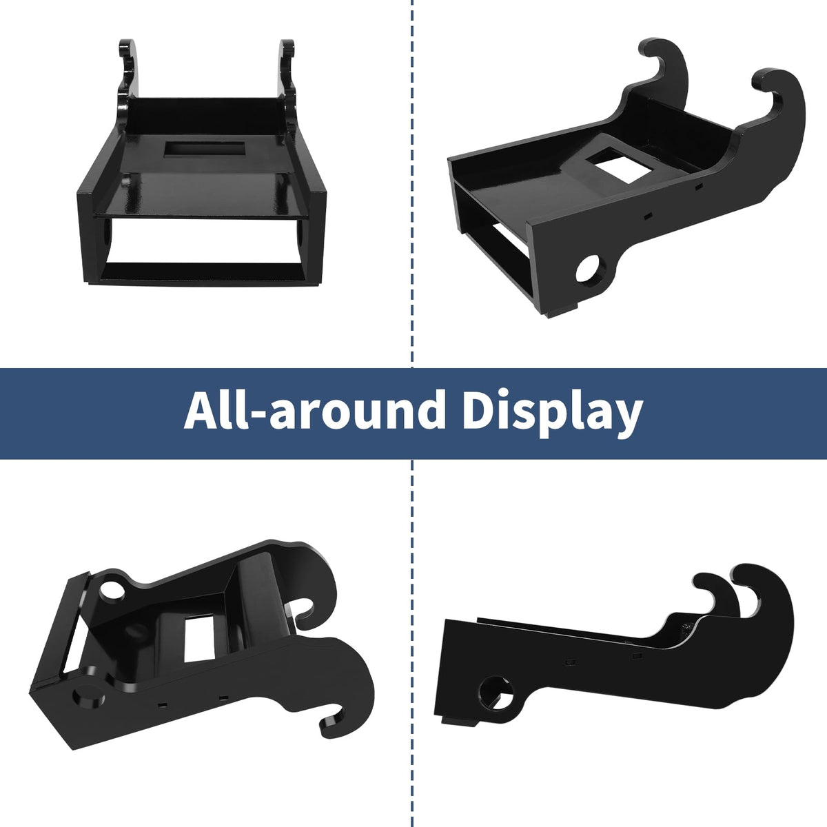 X-Change Quick Attach Coupler Bracket for Bobcat E-Series Mini Excavators - Black Coated Steel Bucket Coupler (X-Change Quick Attach Coupler Bracket)