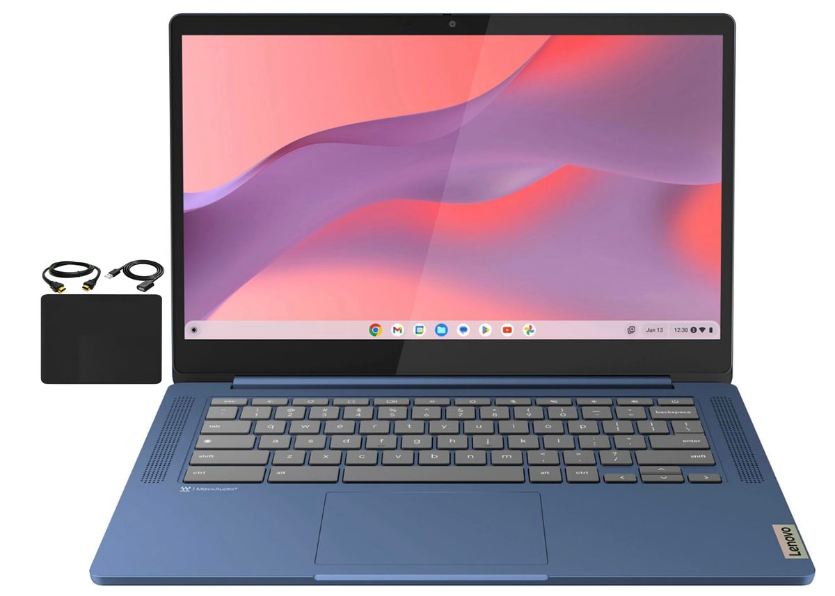 Lenovo Flagship Chromebook, 14'' FHD Touchscreen Slim Thin Light Laptop Computer, 8-Core MediaTek Kompanio 520 Processor, 4GB RAM, 64GB eMMC, WiFi 6,Chrome OS, Abyss Blue