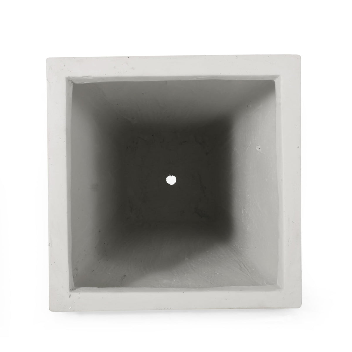 agnixnaf 13" Outdoor Modern Small Cast Stone Planter,Flower Plant Pot,White,for Planting and Potting Succulents,Terrariums,and Indoor House Plants