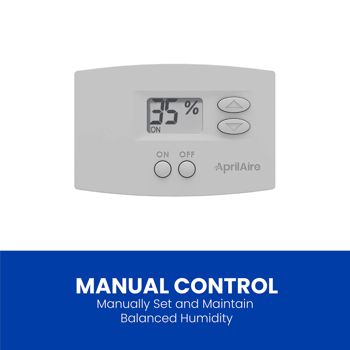 AprilAire 865 Whole-House Steam Humidifier, Manual Steam Humidifier with Wall Mount Fan, Whole-House Humidifier for Homes without HVAC Duct System up to 10,300 Sq. Ft., White