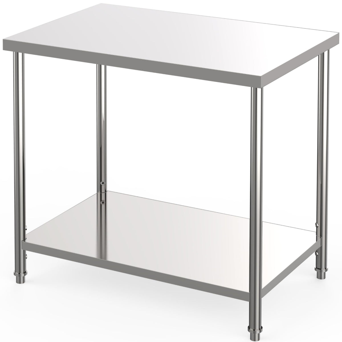 Stainless Steel Table, 36" x 24" Prep Workstation, 1000 LBS, NSF Commercial Work Table with Adjustable Undershelf and Galvanized Legs, for Restaurant, Home, Kitchen, Hotel, Outdoor