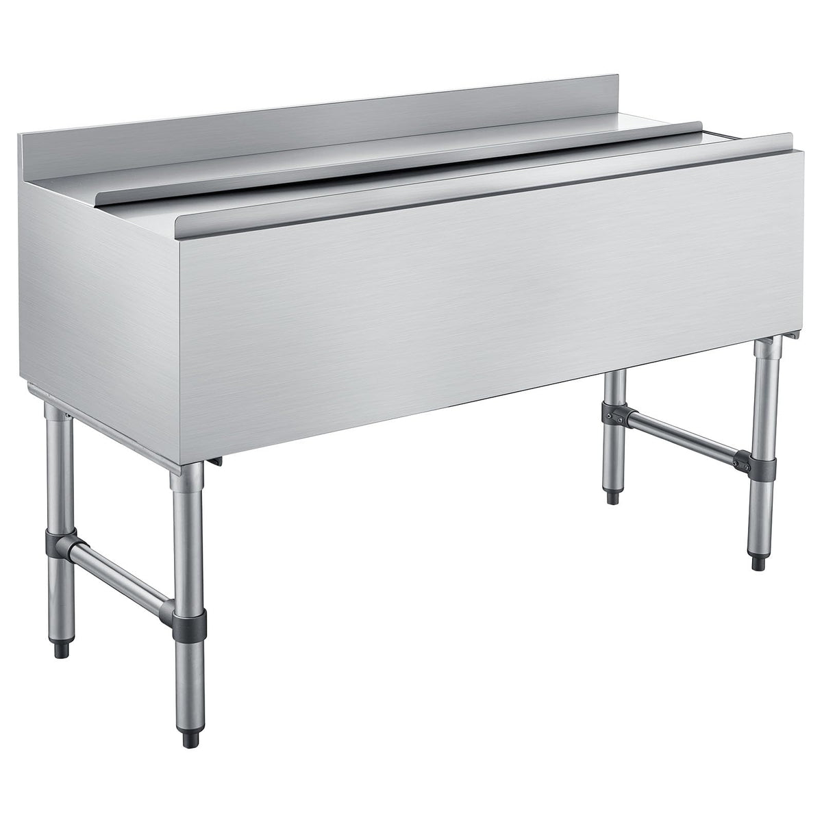 VEVOR Commercial Ice Bin, 137.4 Qt Max Capacity, 48 x 19 x 33 Inch Stainless Steel Ice Chest with Sliding Lid and Bottle Holders, Cooler Cart Cocktail Unit for Bar Restaurant Pub, NSF Certified
