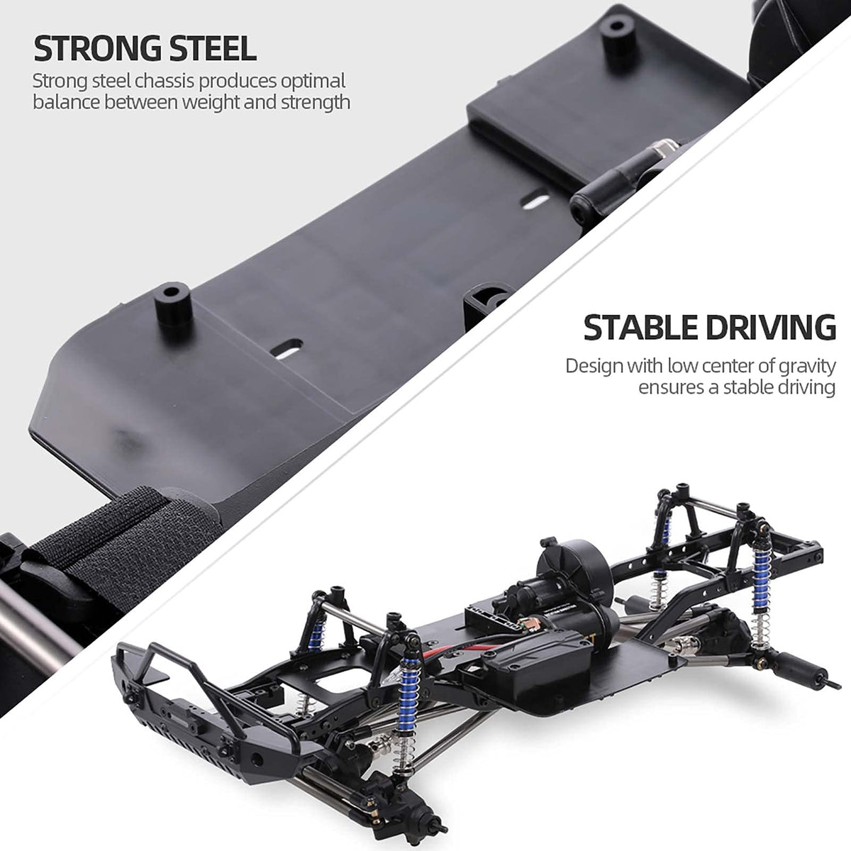 SHUAIGUO 313mm Wheelbase Chassis Frame for 1/10 AXIAL SCX10 II 90046 90047 RC Crawler Climbing Car DIY