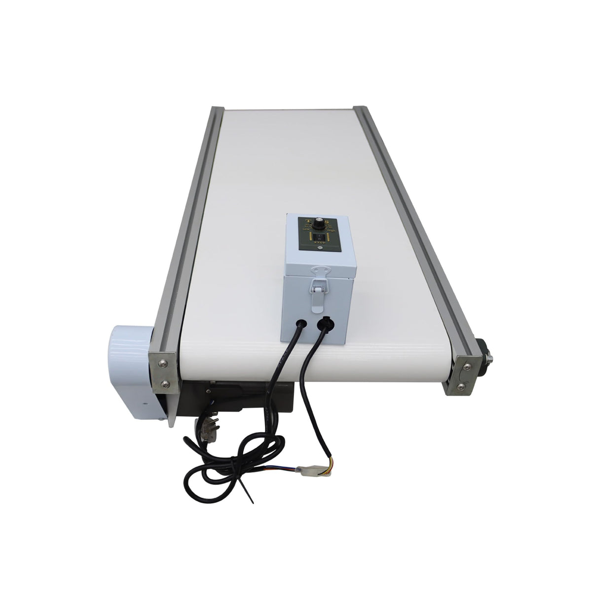 BREVELTION 59inch PVC Belt Conveyor Aluminum Belt Conveyor Industrial Transport Equipment 110V 120W 7.9inch Wide White