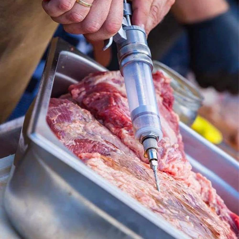 SpitJack Magnum Meat Injector Gun, Made in USA, 50ml BBQ Marinade Injector with 2 Stainless Steel Needles for Brisket, Pork Butt, Turkey and Smoked Meat
