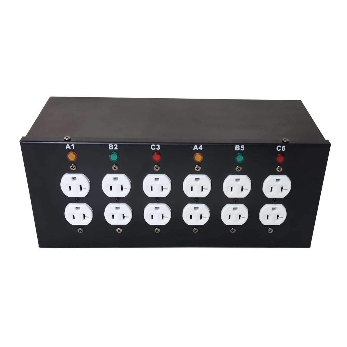 JUNMAN 6 Channel L21-30 to 12 Edison Power Distro Distributor Box for Stage DJ Lighting Party Event Show