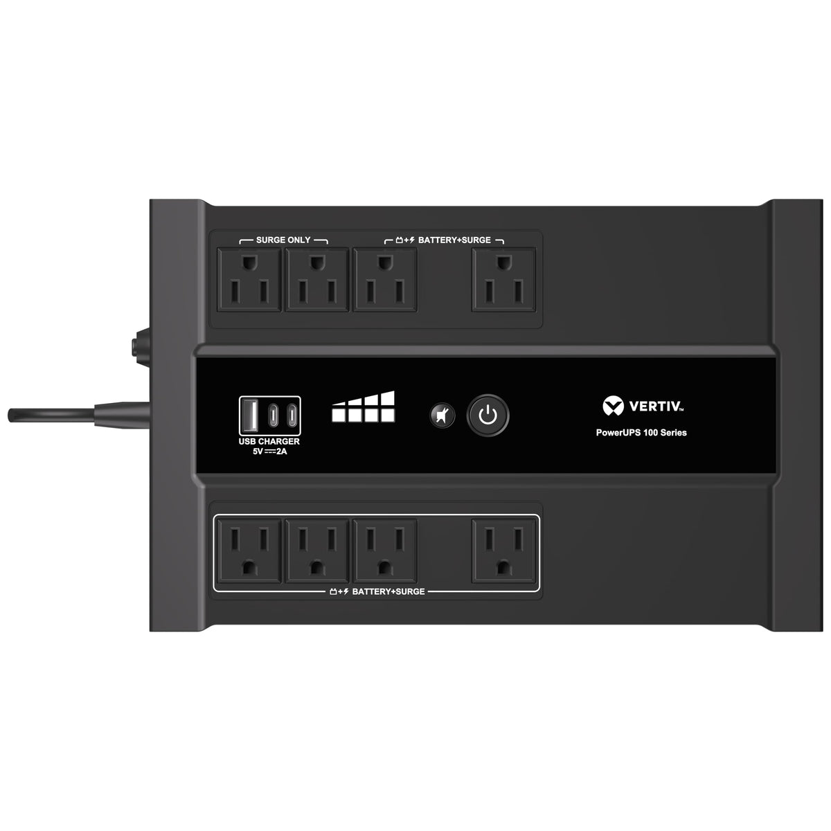 Vertiv Liebert PowerUPS 100 UPS, PST6-900LVMT, 900VA/550W 120V Standby Power, 8 Outlets, Battery Backup with Surge Protection, USB C+A Charging, 3 Year Warranty, User Replaceable Batteries