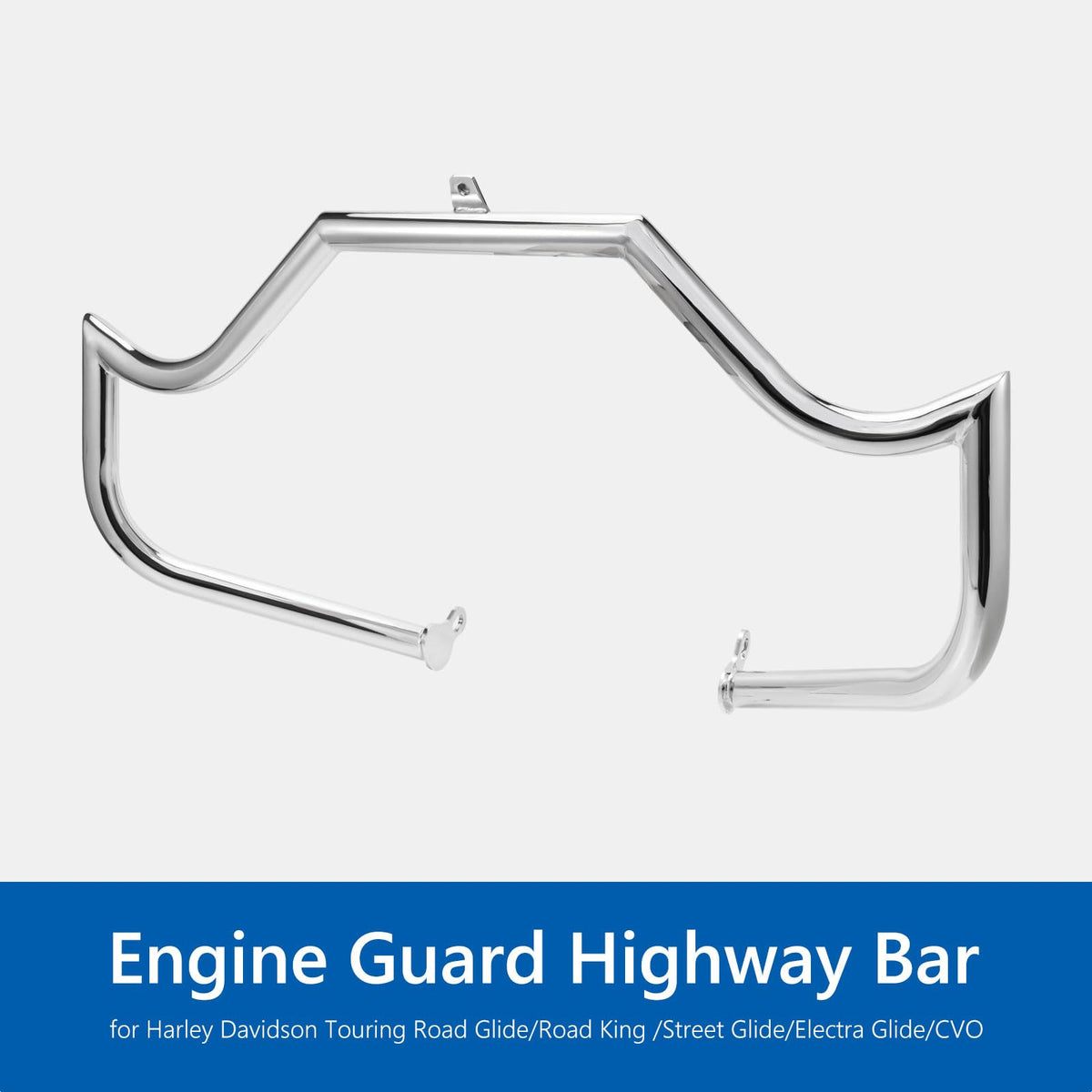 Highway Crash Bar Engine Guard for Harley Davidson Touring Road Glide Road King Street Glide Electra Glide CVO and Trike Models (Chrome)