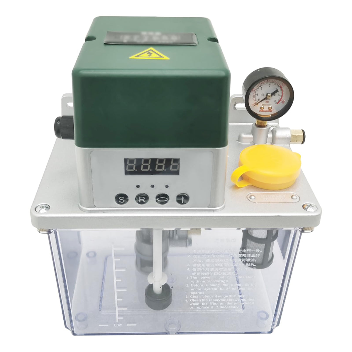 INTBUYING 220V 3L Automatic Lubricating Oil Pump 5Mpa High-Pressure Lubrication Oil Gear Pump Digital Display for Machine Tools Milling Lathe Printing Textile