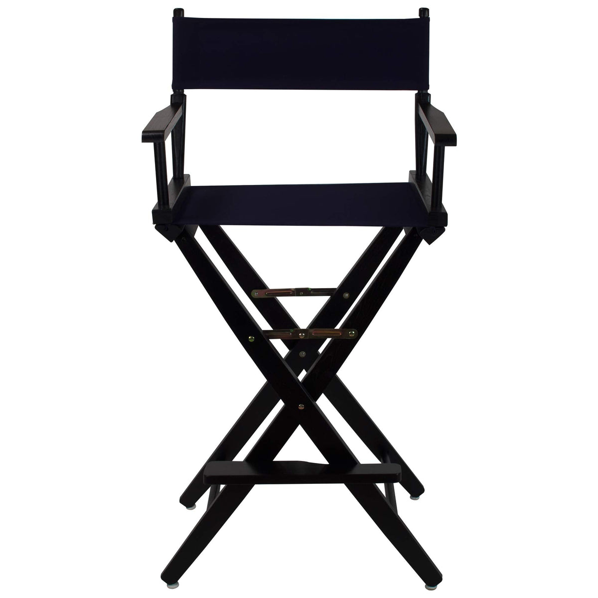 Casual Home American Trails Extra-Wide Premium Directors Chair 30" H Bar Height Black Frame Navy Canvas