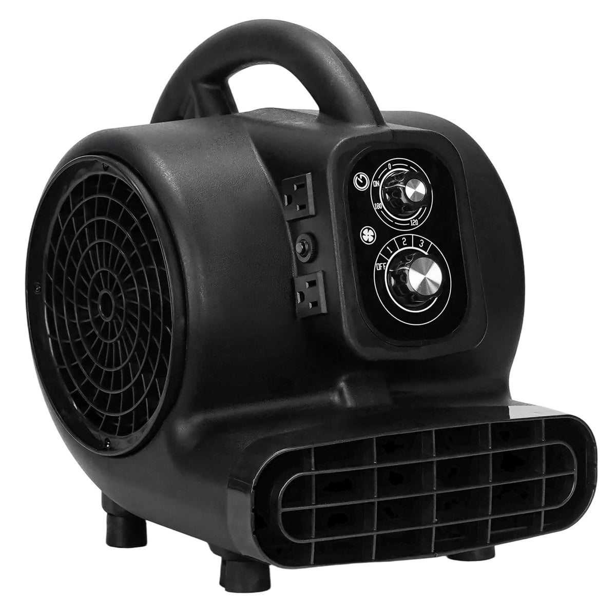 VORBO Air Mover Blower Fan, 1/3 HP 2000CFM Carpet Dryer, 3 Speeds Floor Blower Fan with Timer and 4 Adjustable Angles, Stackable, for Janitorial, Home and Commercial Use, Black