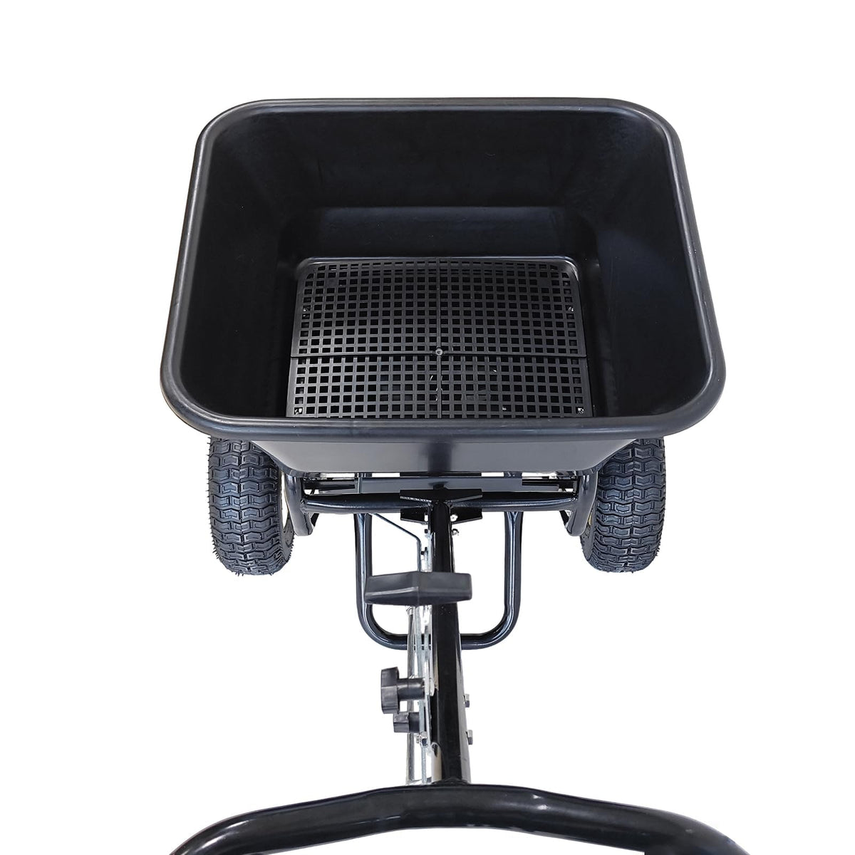 EAGWON Fertilizer Spreader, Walk-Behind Push Broadcast Spreader - All Season, 100lb Capacity, 13in All-Terrain Pneumatic Tires, Grate/Cover/Enclosed Gearbox, for Seed/Fertilizer/Salt/Snow Melt