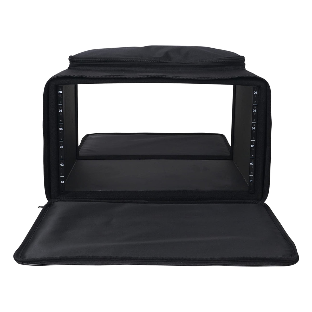 Sound Town Portable 6U Rack Bag, Soft Rack Case with 14" Rackable Depth, Plywood Rack Frame, Shoulder Strap, Accessory Pocket (STRB-616B)